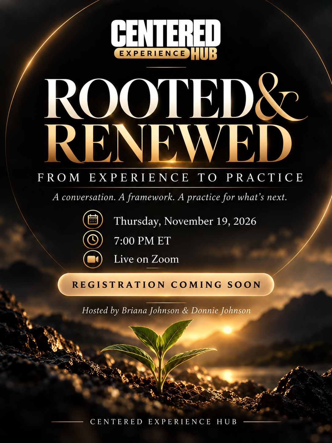 ROOTED & RENEWED flyer